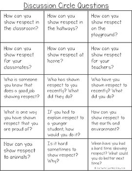 respect character education activities for upper