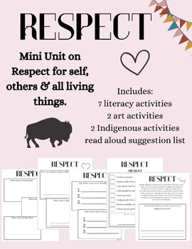 Preview of Respect Mini Unit | Indigenous & Art Activities | Literacy Activities