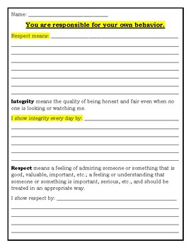 Preview of Respect Packet