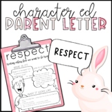 Respect Parent Letter | Character Education | SEL | Parent