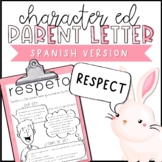 Respect Parent Letter | SPANISH | Character Education | SEL