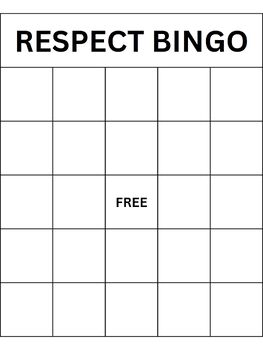 Preview of Respect Review Game: Bingo (for Middle School/High School Students)