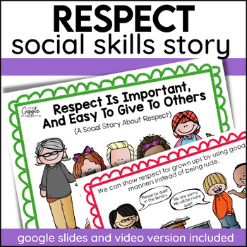 Preview of Showing Respect Social Story Classroom Community Building Being Respectful SEL