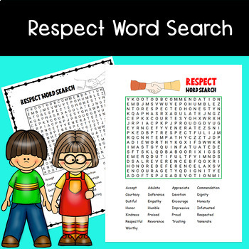 Respect Word Search by LailaBee  Teachers Pay Teachers