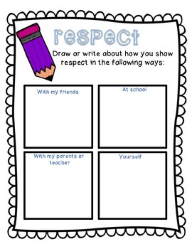 respect printable by one creative counselor teachers pay teachers