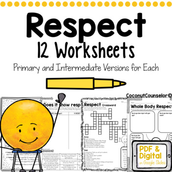 Preview of Respect Worksheet Set of 12 | Digital & PDF | Character Counts