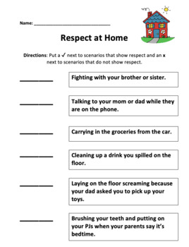 Preview of Respect Worksheets