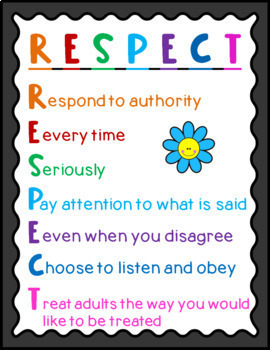 Respect for Authority Acrostic & Posters by CarolJ Creations | TpT