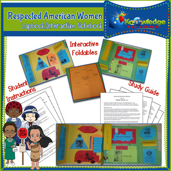 Preview of Respected American Women Lapbook Interactive Notebook