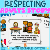Respecting Adults Social Story with Editable Option for Clip Art