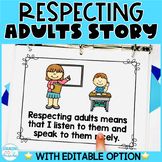 Respecting Adults Social Story with Editable Option for Cl