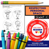 Respecting Personal Space - Sheet 10, Color the Picture & 