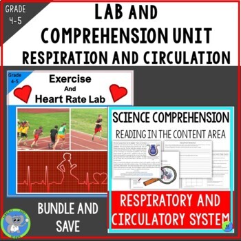 Preview of Respiration and Circulation Lab and Comprehension Unit  | Human Body Science