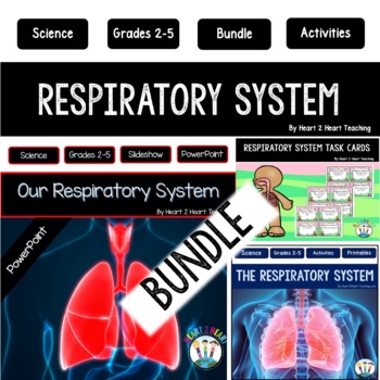 Preview of Respiratory System Activities BUNDLE: Reading Passages PPT Task Cards Worksheets