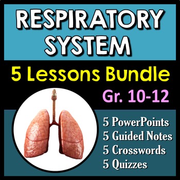 Preview of Respiratory System Bundle - 5 Complete Interactive PowerPoint Lessons {EDITABLE}