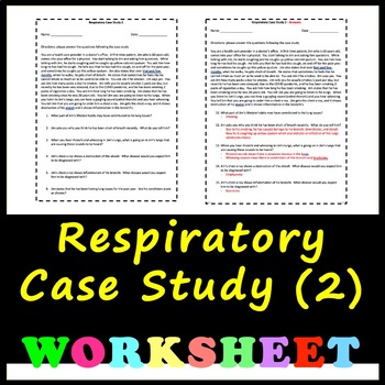 Preview of Respiratory System - Case Study #2 Worksheet with Answers