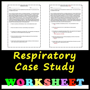 Preview of Respiratory System - Case Study Worksheet with Answers