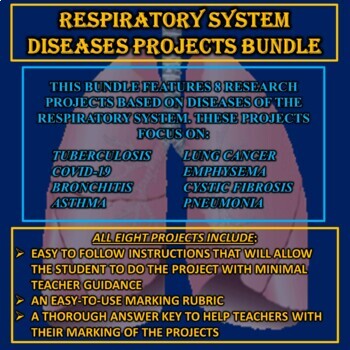 Preview of Respiratory System Diseases 8 Research Projects Bundle (Anatomy & Physiology)