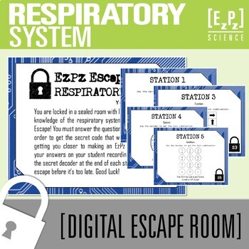 Preview of Respiratory System Escape Room Activity | Science Review Game