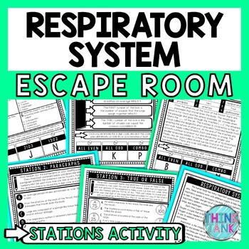 Preview of Respiratory System Escape Room Stations - Reading Comprehension Activity