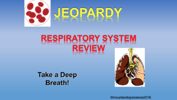 Preview of Respiratory System Jeopardy Game  Anatomy, AP Biology, Health Sciences