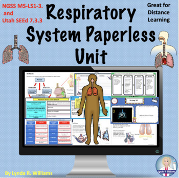 Preview of Respiratory System Online Learning Unit NGSS MS-LS1-3 and Utah SEEd 7.3.3
