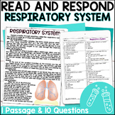 Respiratory System Reading Passage Comprehension & Quiz | 