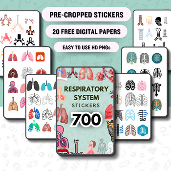Preview of Respiratory System Sticker Bundle Pre-Cropped | Sticker Bundle 700 | Nursing