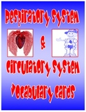 Respiratory System and Circulatory System Vocabulary Cards
