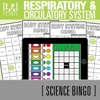 Preview of Respiratory System and Circulatory System Vocabulary Review Game | Science BINGO