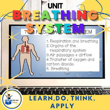 Preview of Respiratory/Breathing system resources -slides, worksheets, centers, game