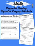 Respond to Reading: Editable Figurative Language Handouts 