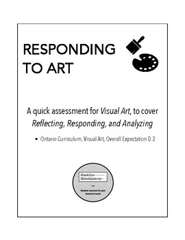 Preview of Responding to Art - Assessment