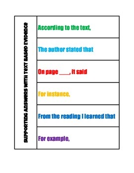 Preview of Responding to Literature- Text Based Evidence