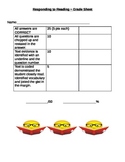 Responding to Reading Grade Sheet