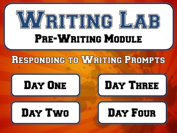Preview of Responding to Writing Prompts - Writing Lab Pre-Writing Module