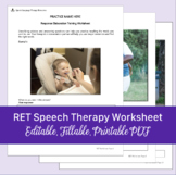 Response Elaboration Training Speech Therapy Worksheets fo