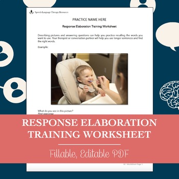 Preview of Response Elaboration Training Worksheet for Speech Therapy