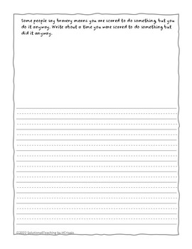 Response Journal Character Trait Bravery by Solutions4Teaching | TPT