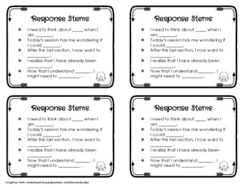 Preview of Response Stem Cards for Professional Learning Sessions