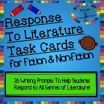 Preview of Response To Literature Prompt Task Cards: Fiction & Non-Fiction