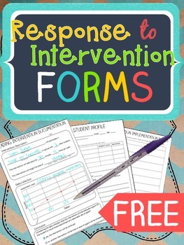 Preview of Response to Intervention Forms FREEBIE