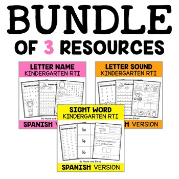 Preview of Spanish Kindergarten RTI Bundle