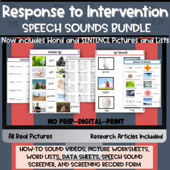 Preview of Response to Intervention (RTI) Speech Sound/Articulation Bundle