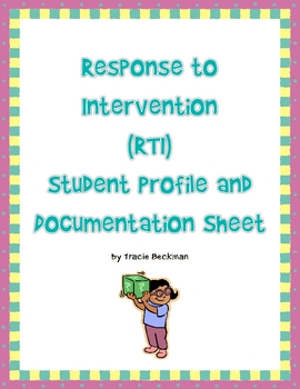 Preview of Response to Intervention (RTI) Student Profile and Documentation Sheet