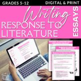 Response to Literature Essays - Lesson Handouts and Graphi