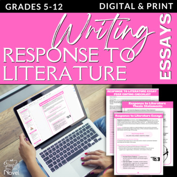 Preview of Response to Literature Essays - Lesson Handouts and Graphic Organizers