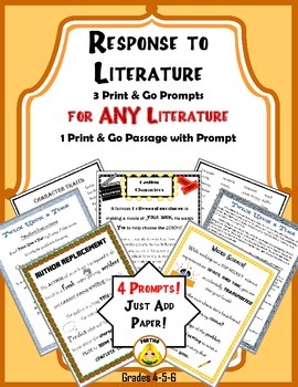 Preview of Response to Literature: Writing Center Prompts