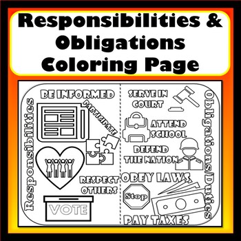 responsibility coloring page teaching resources tpt