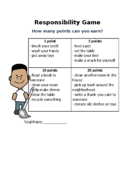 Preview of Responsibilities Game